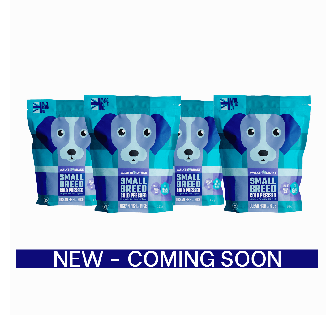 Walker and Drake 6kg (4x1.5kg) Cold Pressed Small Breed Dog Food – Ocean Fish with Rice