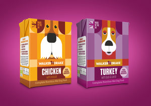 Walker and Drake Mixed Pack of 12 - x6 Chicken with Broccoli, x6 Turkey with Duck & Carrot - 390g 5060750770337 CT468WT071