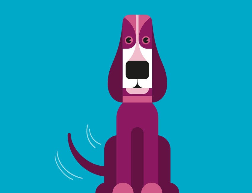 Wagging Dog Logo for Walker and Drake