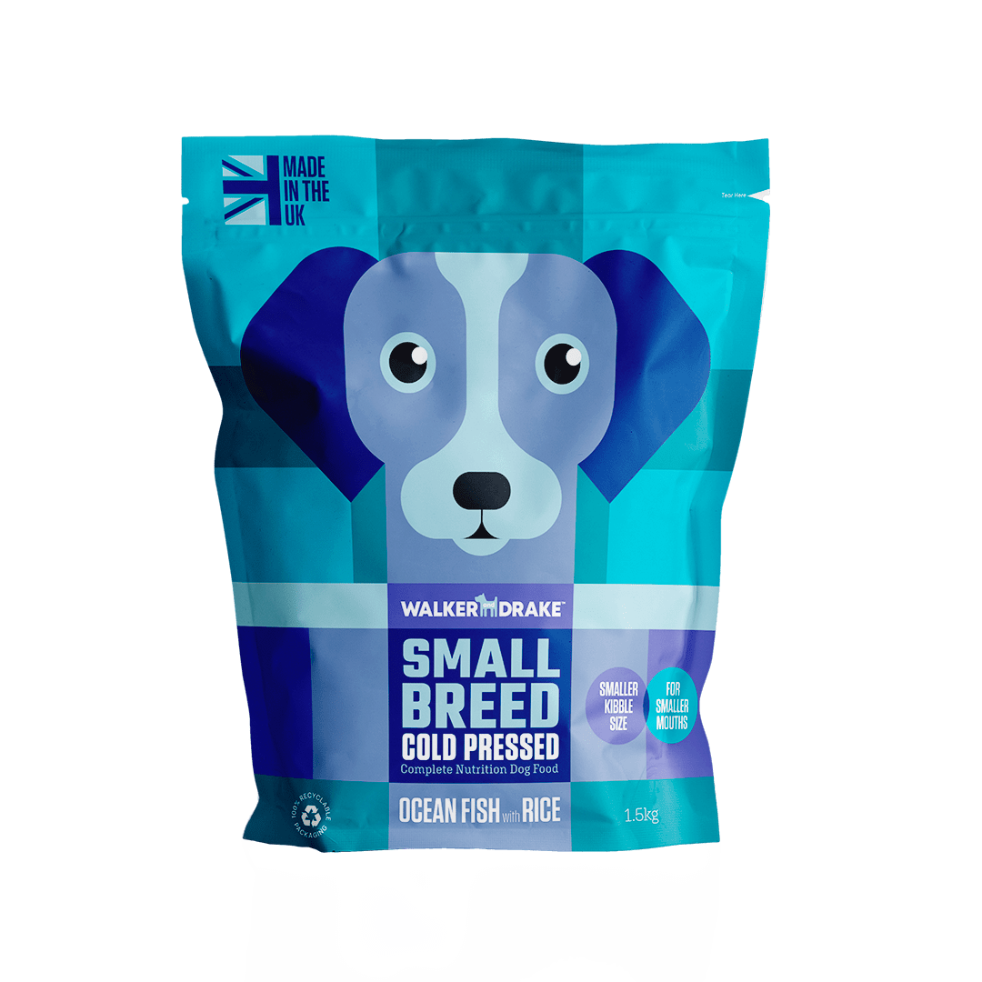 Walker and Drake 1.5kg Cold Pressed Small Breed Dog Food – Ocean Fish with Rice 5060750770450 OF015SB11