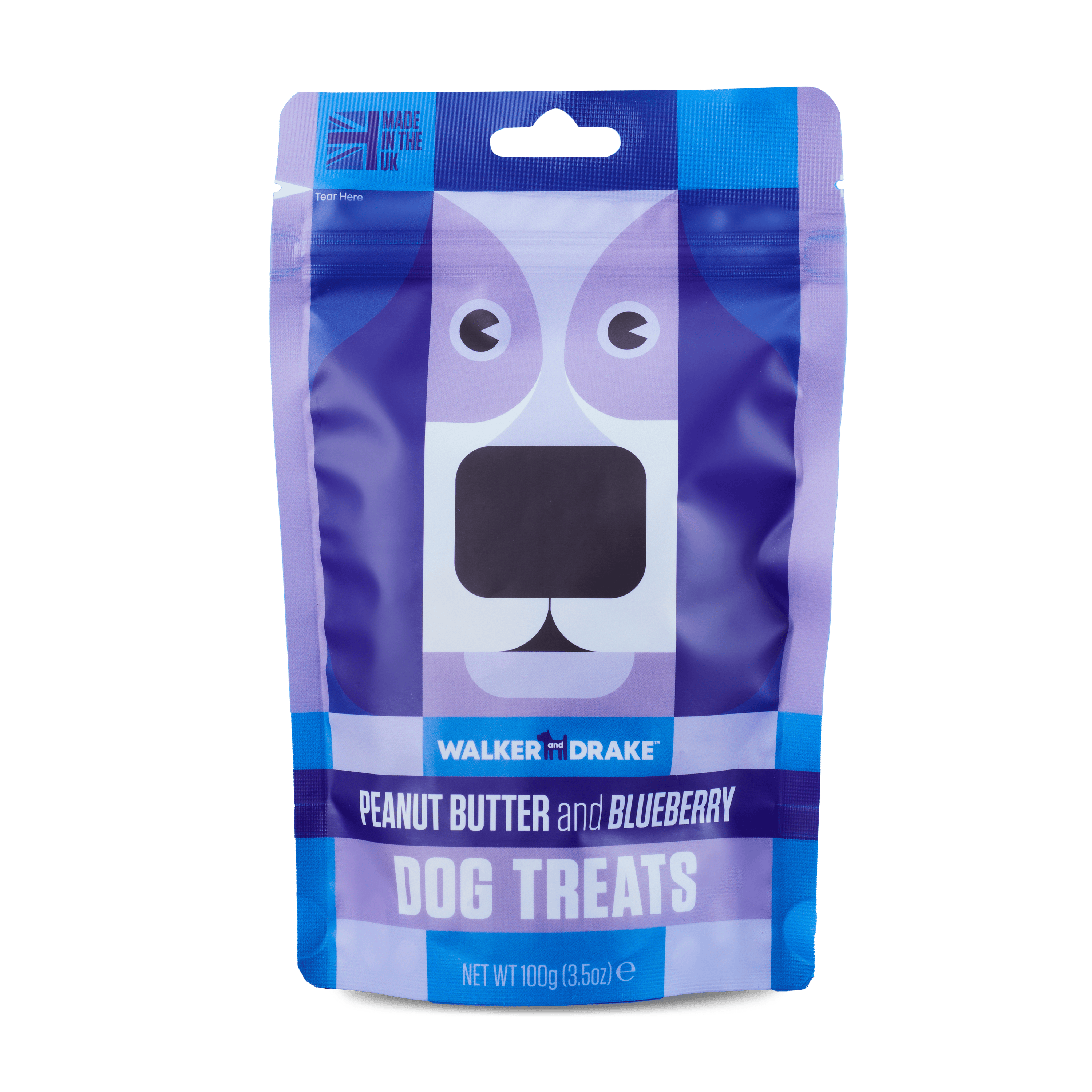 Walker and Drake 1 Pack Peanut Butter & Blueberry Soft Baked Natural Dog Treats 5060750770108 PB100TR031