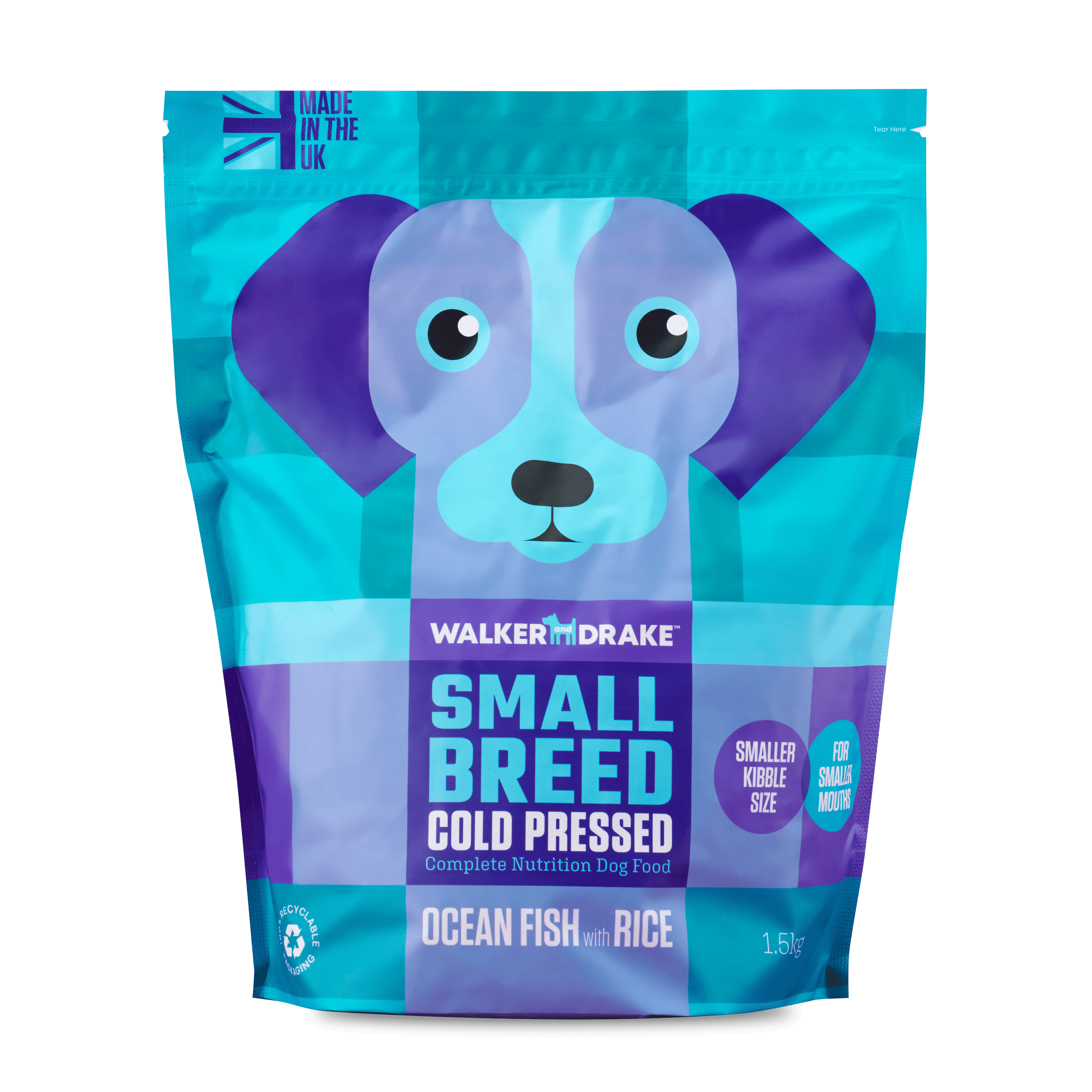 Walker and Drake 1KG Small Breed Premium Cold Pressed - Ocean Fish with Rice 5060750770450 OF015SB11