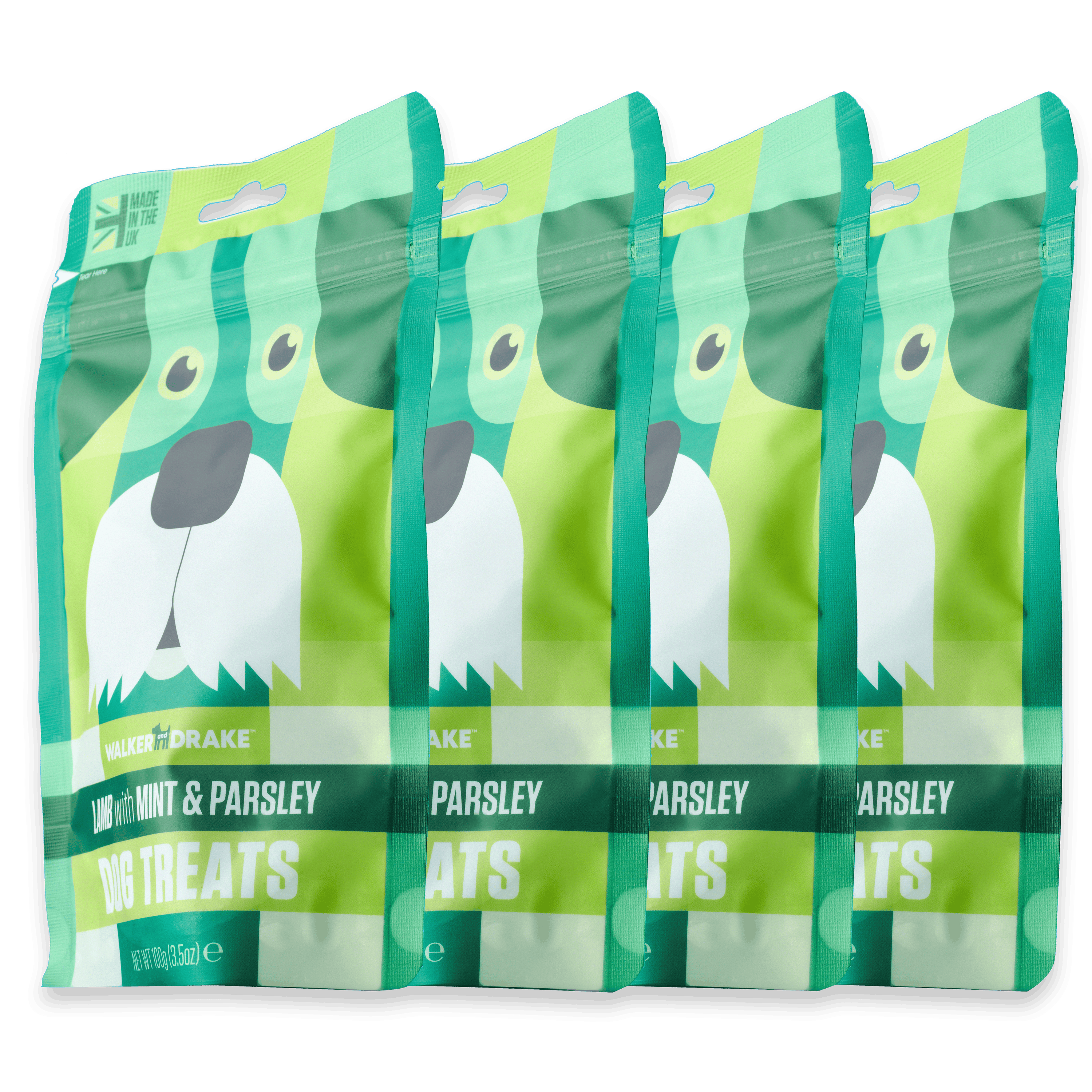 Walker and Drake 4 Pack Lamb with Mint & Parsley Soft Baked Natural Dog Treats LB001TR031