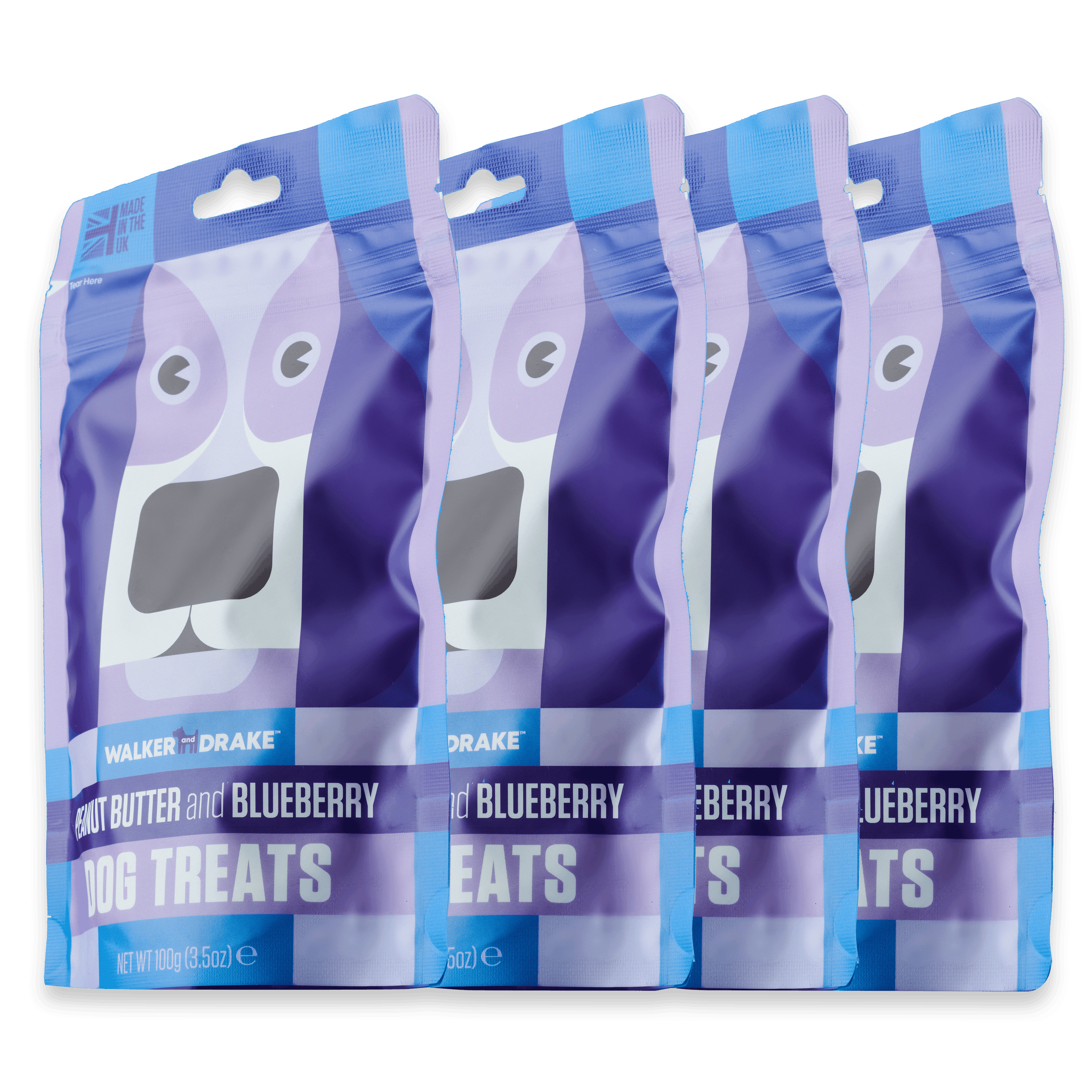 Walker and Drake 4 Pack Peanut Butter & Blueberry Soft Baked Natural Dog Treats PB001TR031