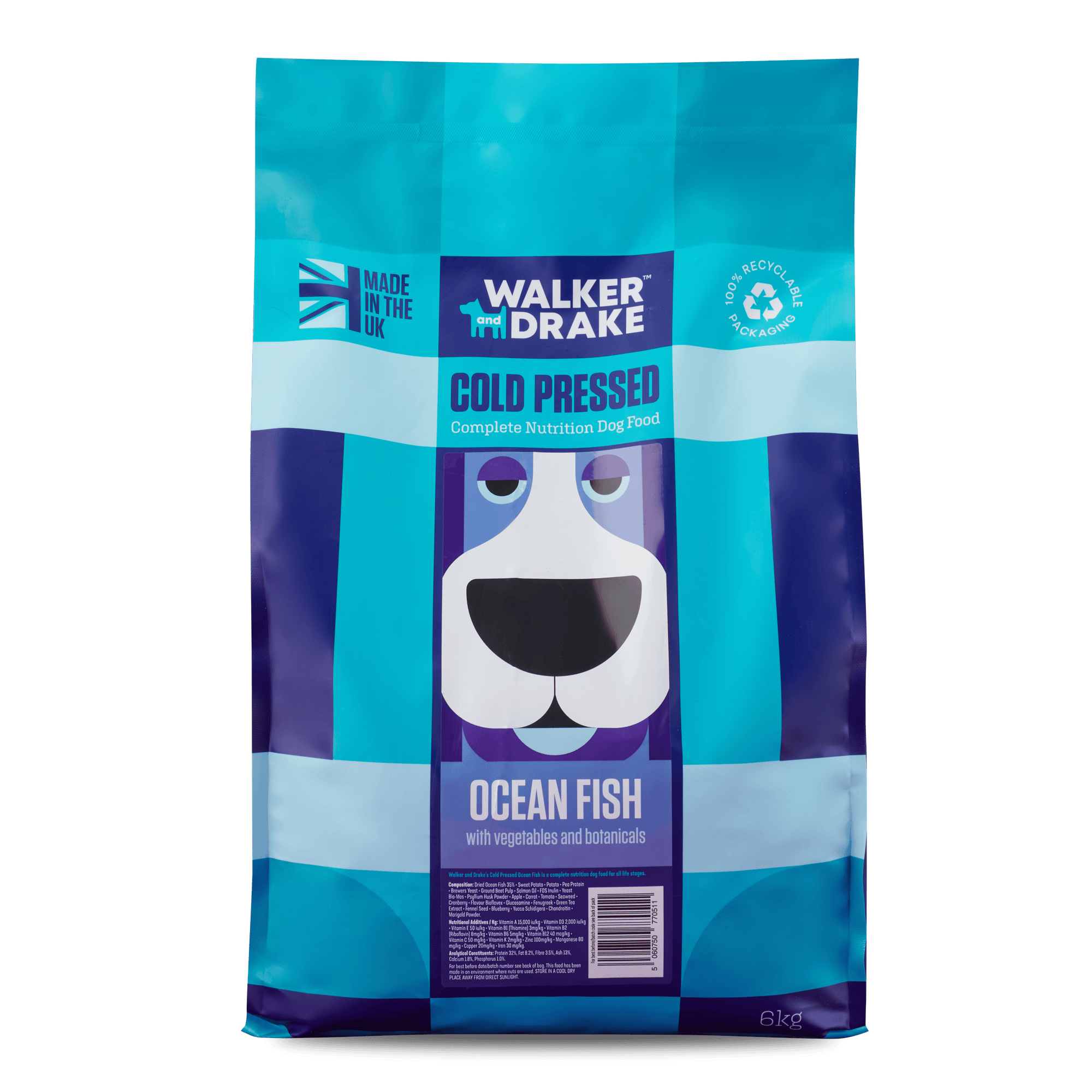 Walker and Drake 6KG Premium Cold Pressed - Ocean Fish - All Life Stages OF006AD011