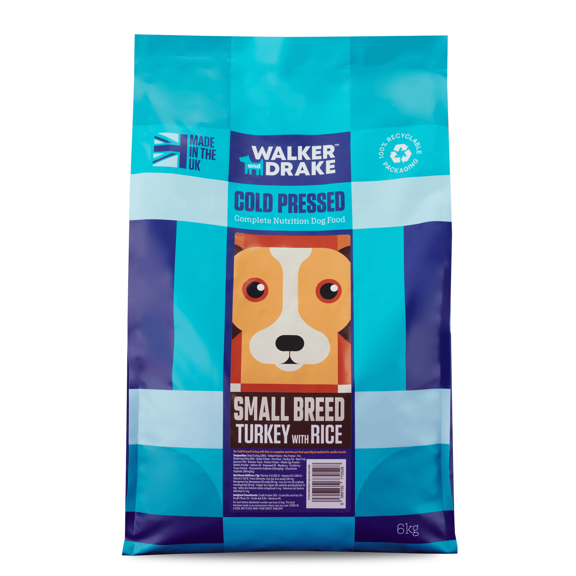 Walker and Drake 6KG Small Breed Premium Cold Pressed - Turkey with Rice 506075077 TU006SB021