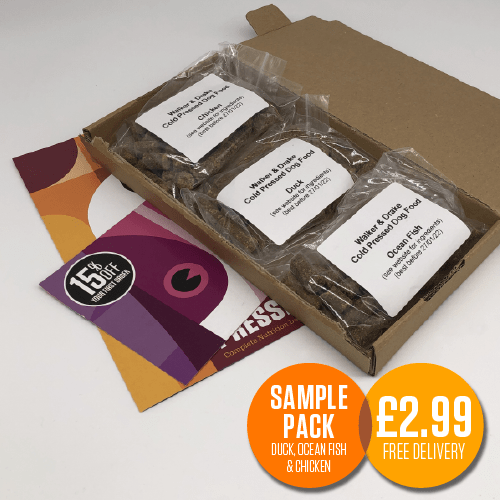 Walker and Drake ALL LIFE STAGES - SAMPLE PACK - Duck, Ocean Fish & Chicken 5060750770115 SP160AD011