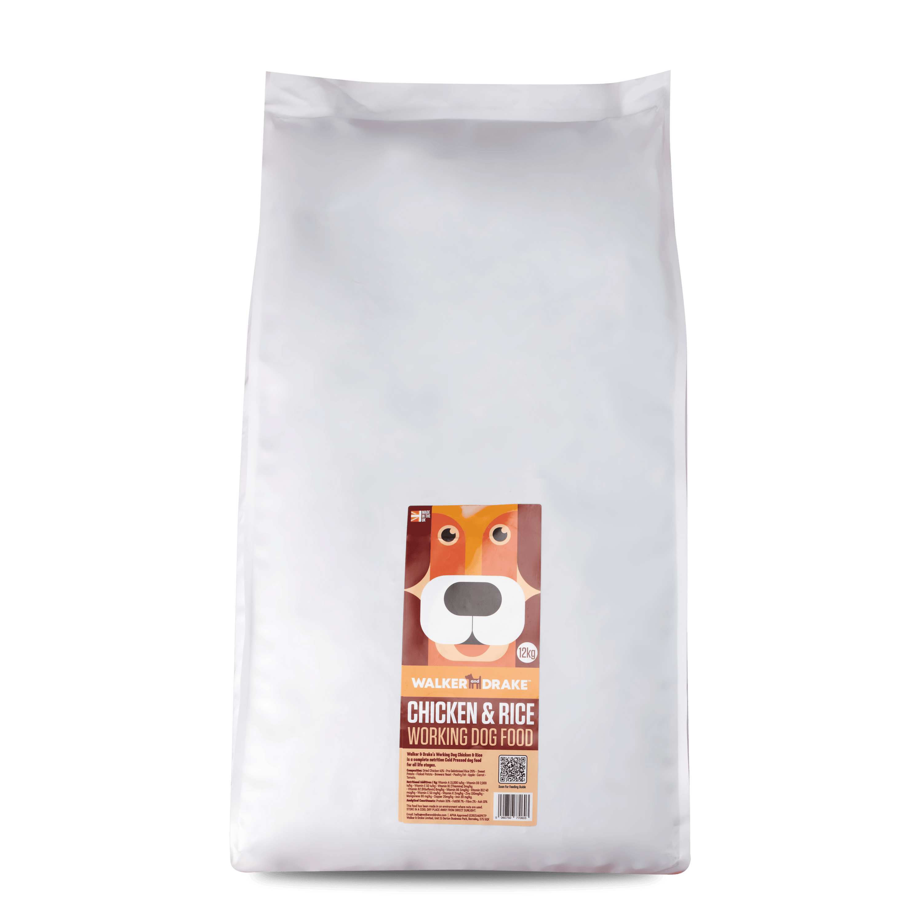 Walker and Drake Chicken Cold Pressed Working Dog Food 5060750770603 CH012WD011