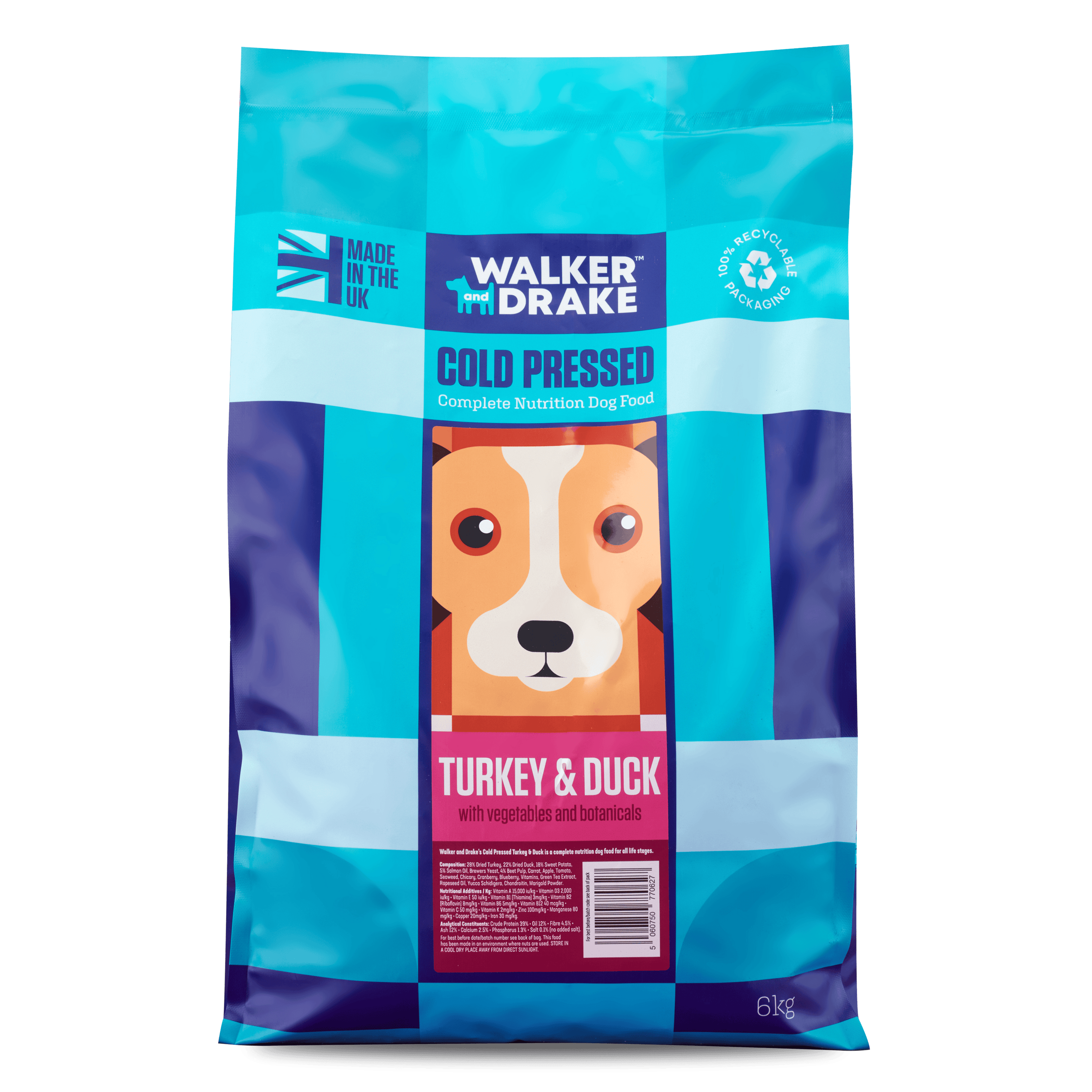 Walker and Drake Premium Cold Pressed - Turkey & Duck - All Life Stages 5060750770627 TD006AD011