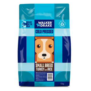 Walker and Drake Small Breed 6kg Cold Pressed Small Breed Dog Food – Turkey with Rice