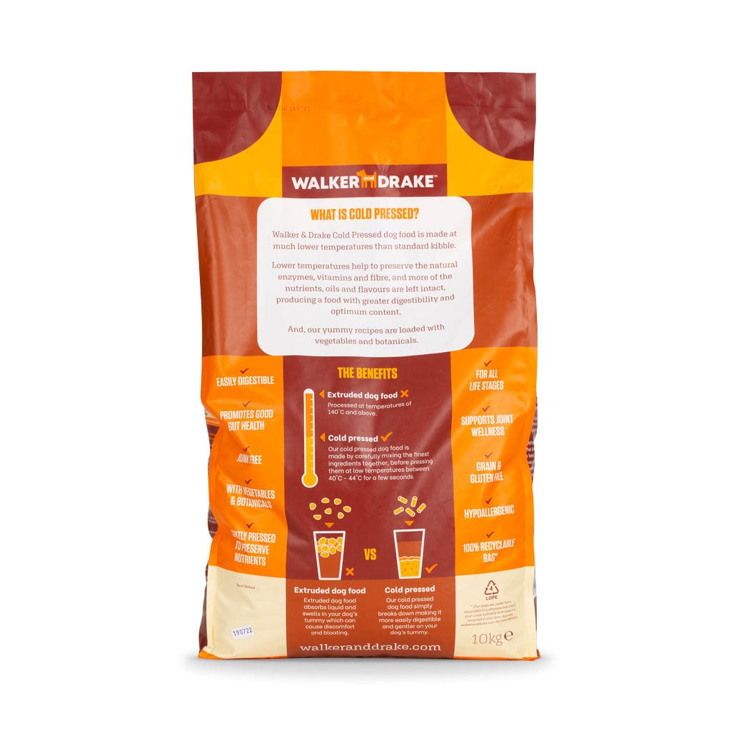 Walker and Drake 10kg Cold Pressed Dog Food - Chicken