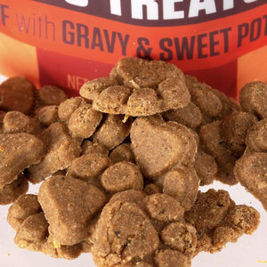 Walker and Drake Beef with Gravy & Sweet Potato, 100g Dog Treats 5060750770085 BE100TR031