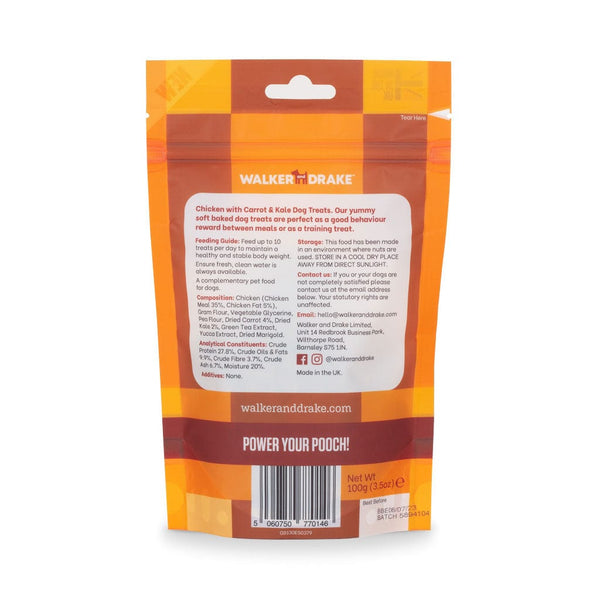 Chicken with Carrot & Kale, 100g Dog Treats Walker and Drake